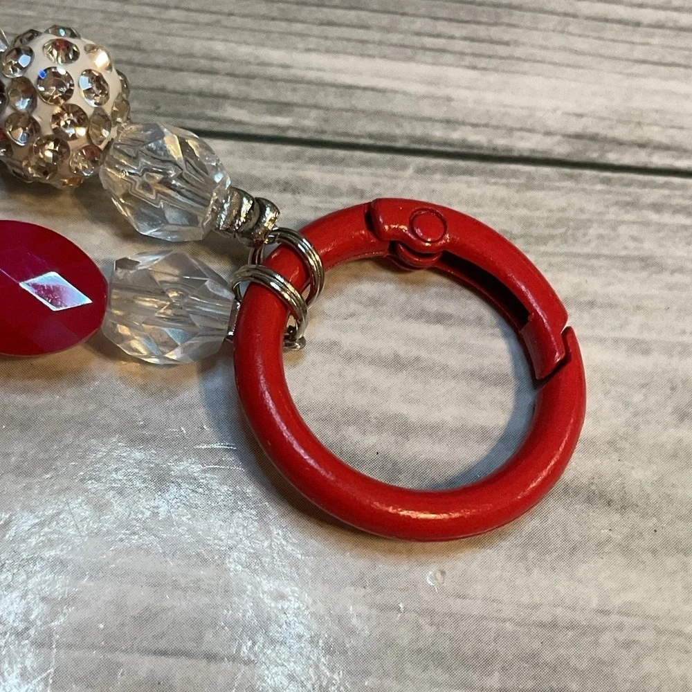 Strawberry bracelet Lanyard Beaded Phone Wrist Strap Rhinestones Bracelet